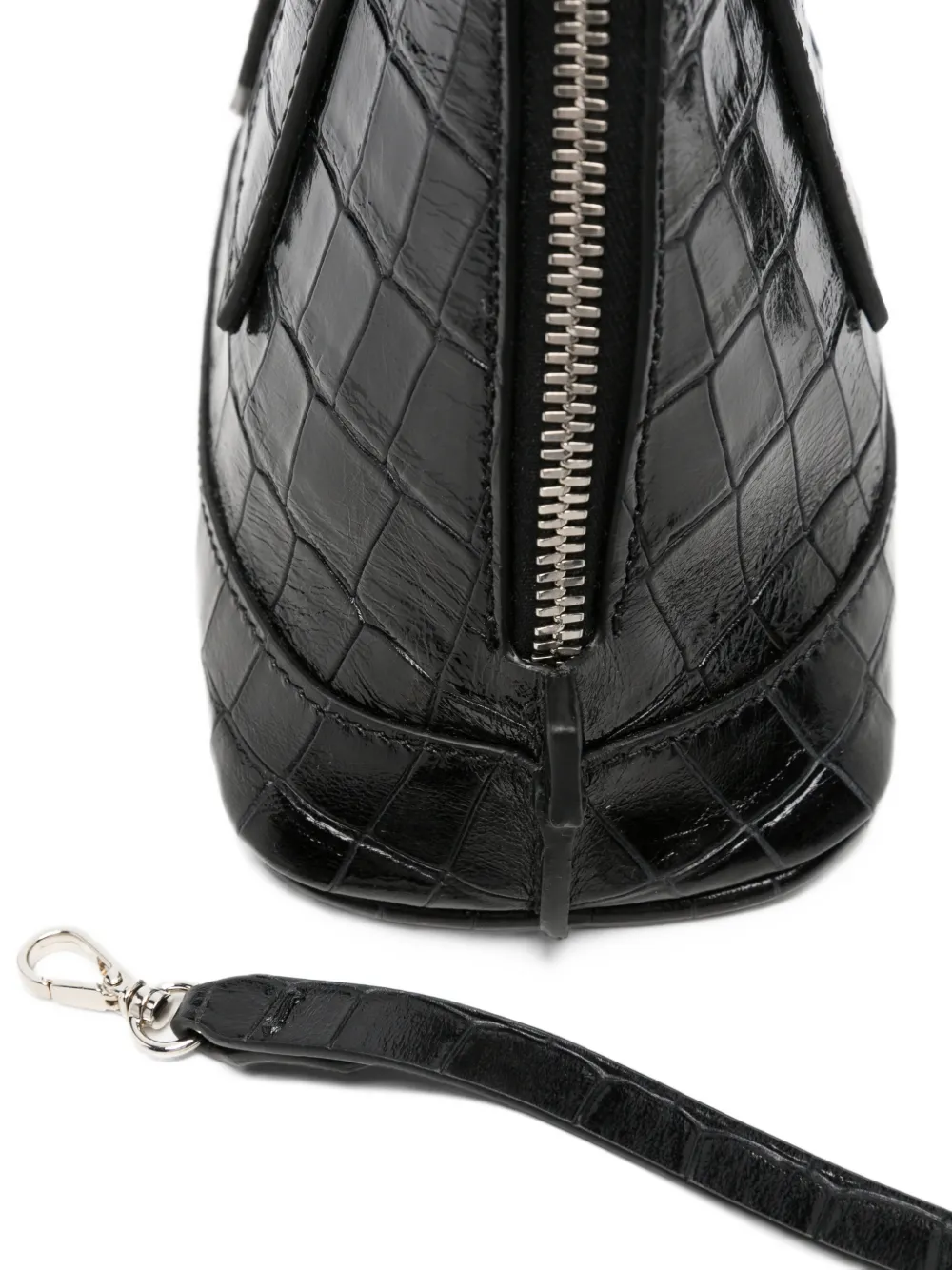 The Attico Sant Ambroeus mini-shopper met krokodillen-reliëf Zwart