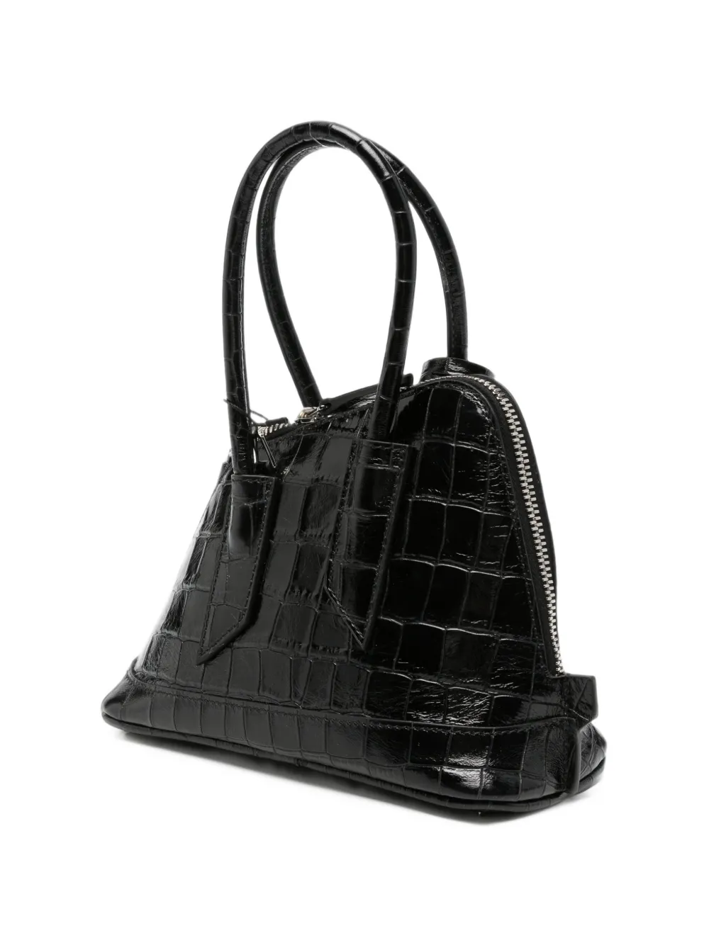 The Attico Sant Ambroeus mini-shopper met krokodillen-reliëf Zwart
