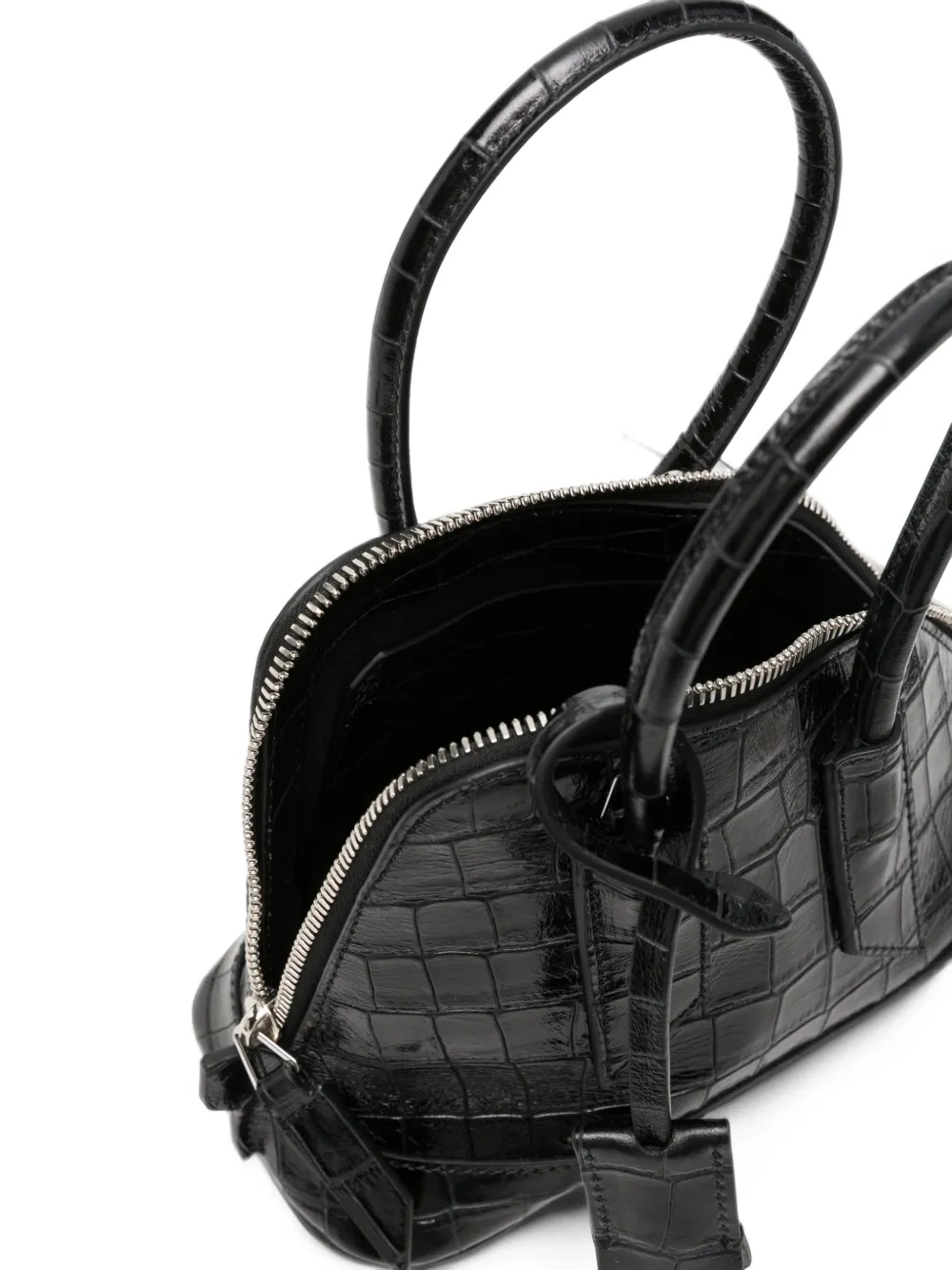 The Attico Sant Ambroeus mini-shopper met krokodillen-reliëf Zwart