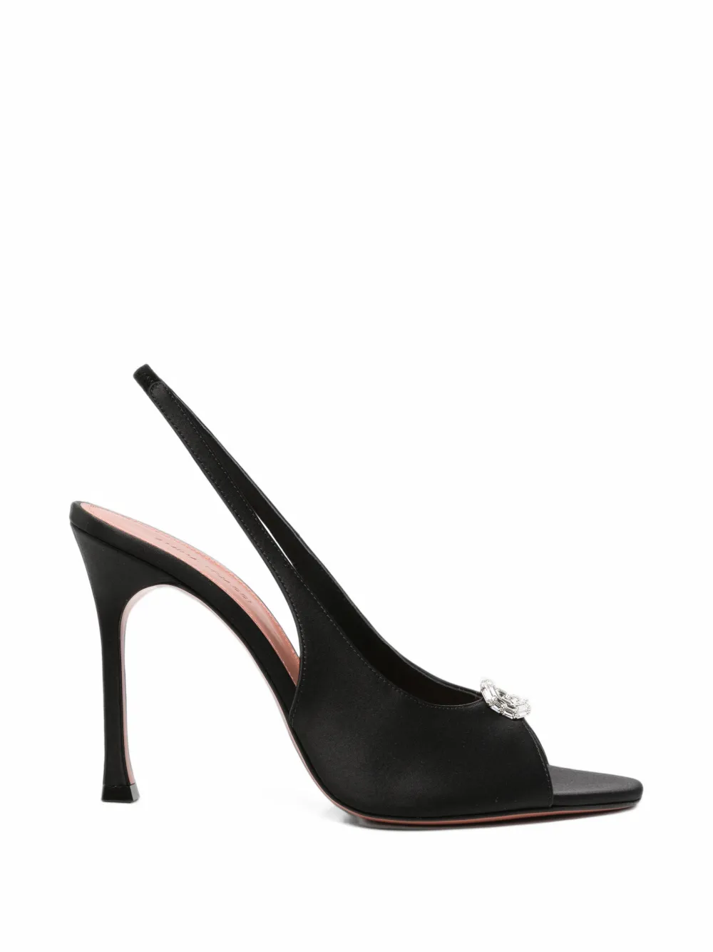 Amina Muaddi Mini Camelia Slingback Pumps In Black