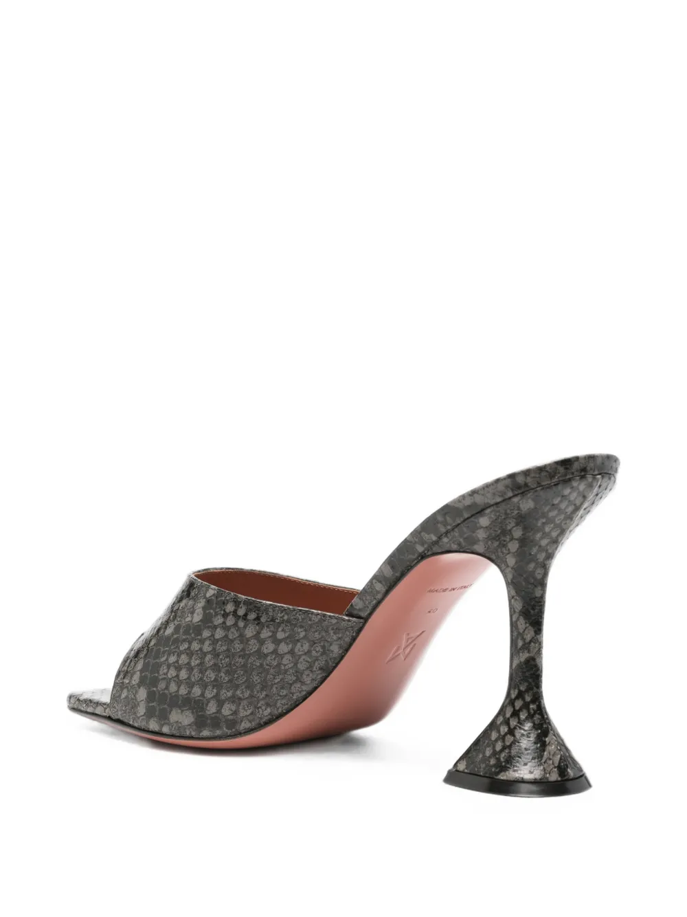 Amina Muaddi Lupita snake-effect mules Grijs