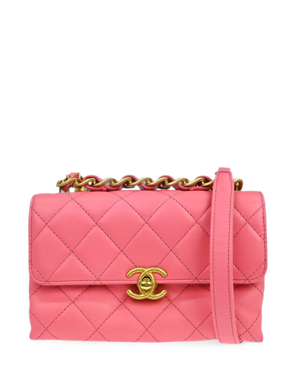 CHANEL Pre-Owned 2020s quilted mini shoulder bag - Rosa