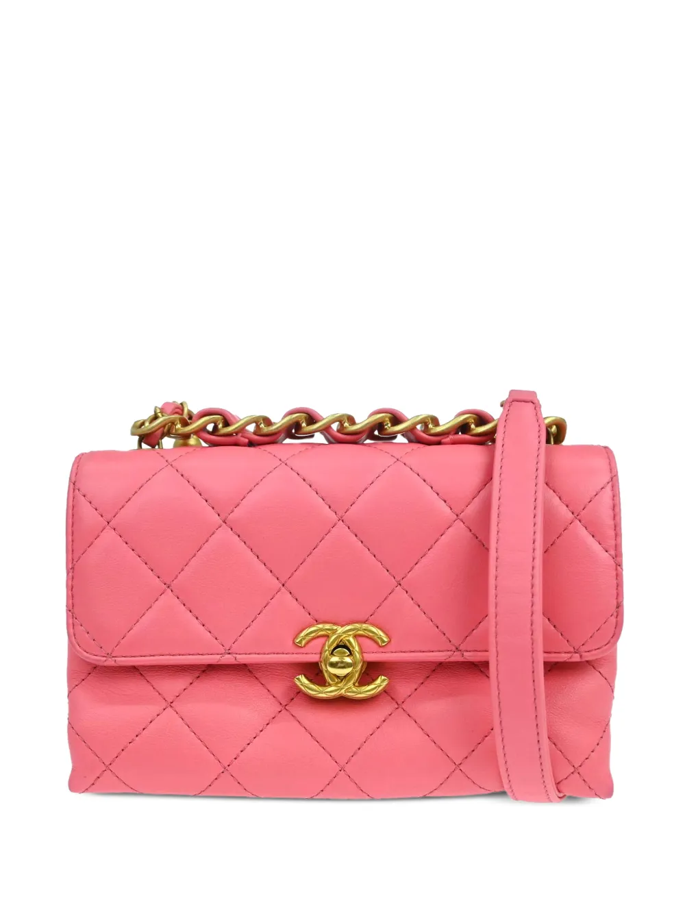 CHANEL Pre-Owned 2020s quilted mini shoulder bag - Rosa