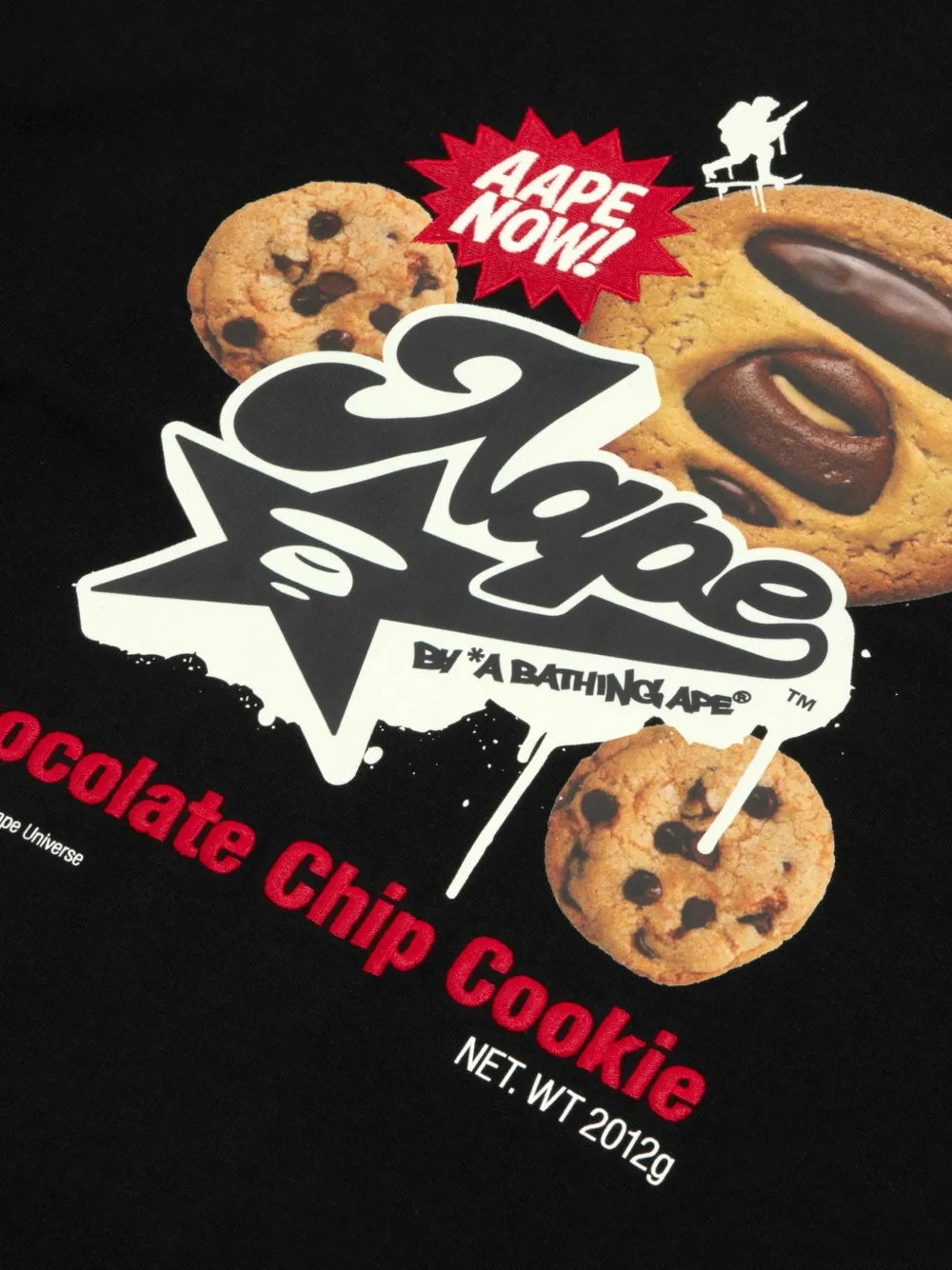 AAPE BY *A BATHING APE AAPENOW T-SHIRT MET GRAFISCHE PRINT Zwart