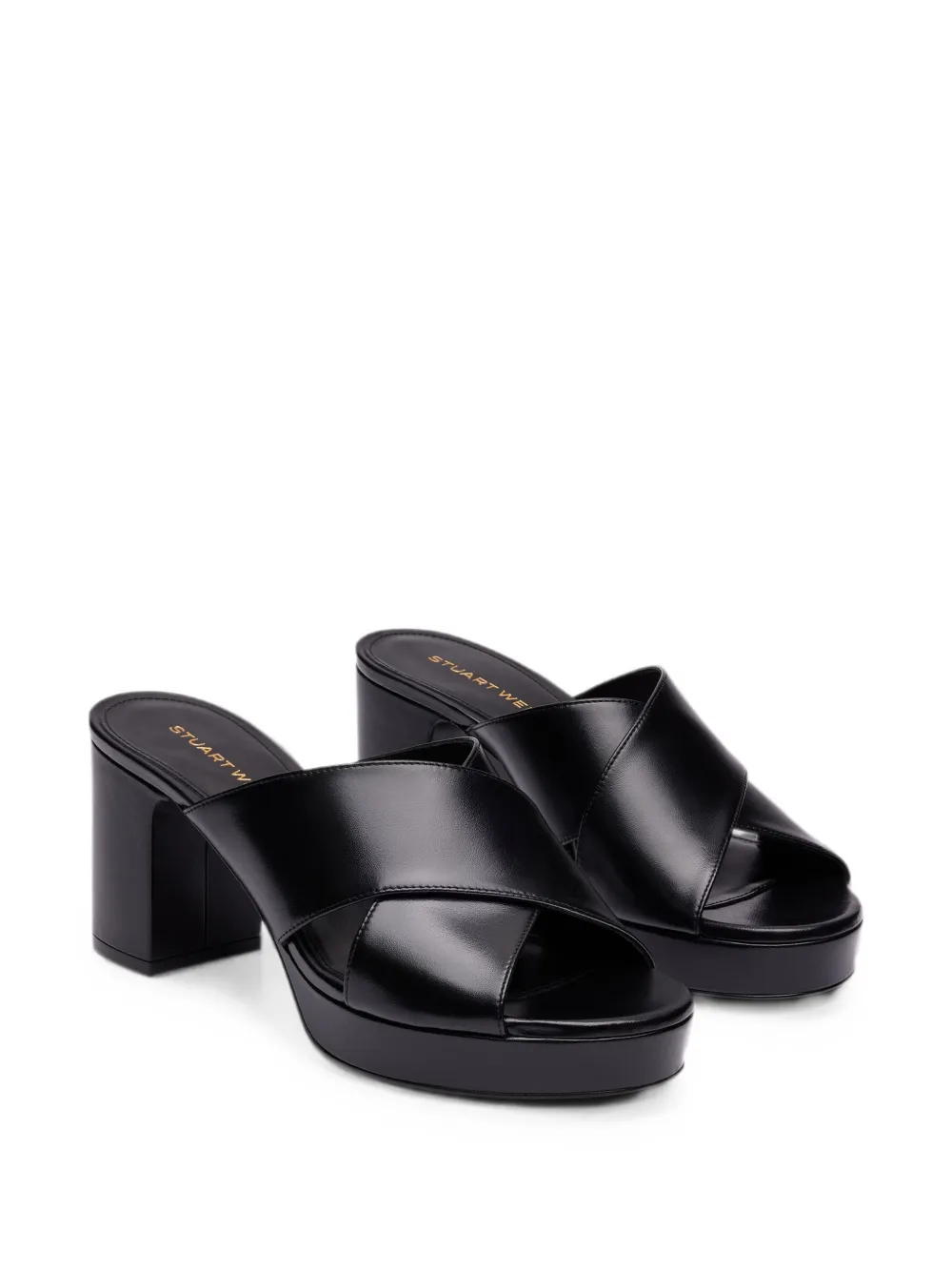 Stuart Weitzman Dayna crossover-straps platform sandals Zwart