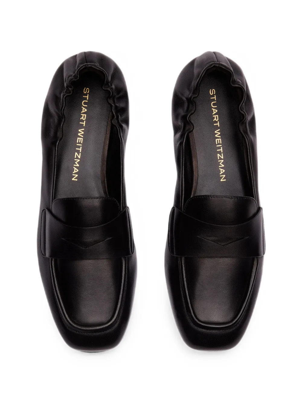 Stuart Weitzman Bryant ruched loafers Zwart