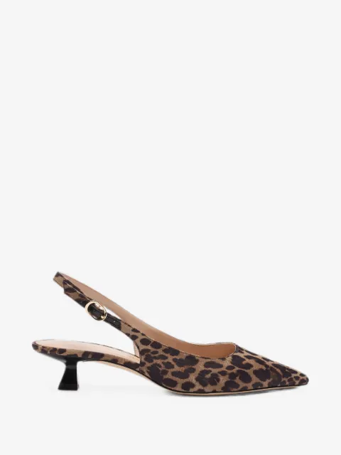 Stuart Weitzman Stuart Sculpt leopard-print slingback pumps