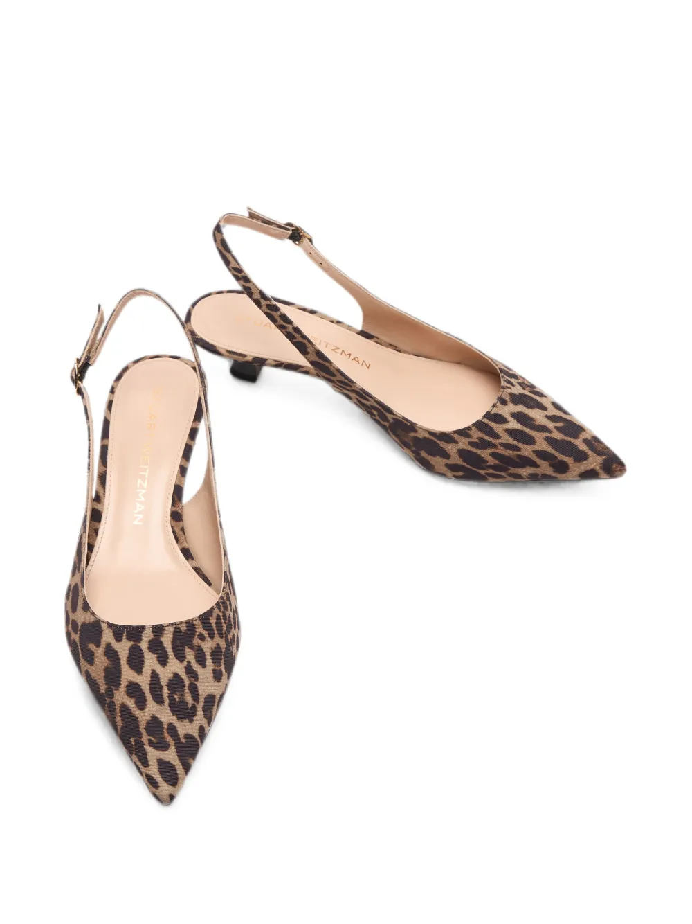 Stuart Weitzman Stuart Sculpt leopard-print slingback pumps Bruin