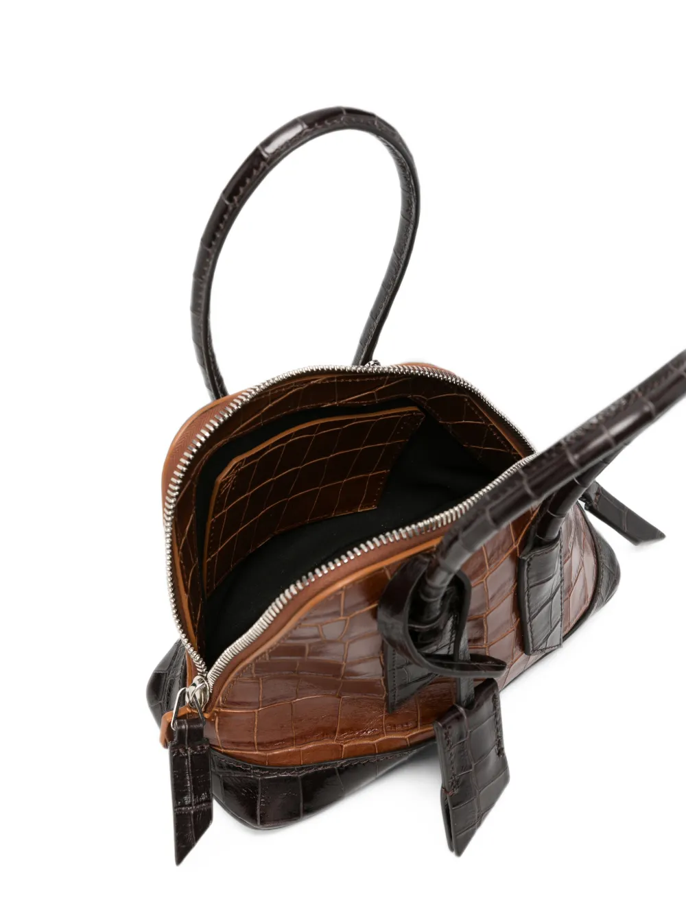 The Attico Sant Ambroeus mini-shopper met krokodillen-reliëf Bruin