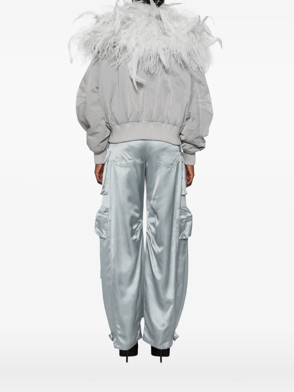 The Attico Superattico10 feather bomber jacket Grijs