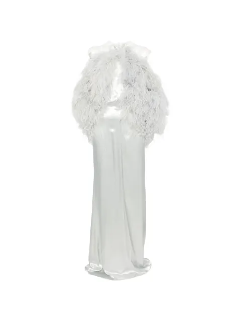 The Attico feather-trim maxi dress