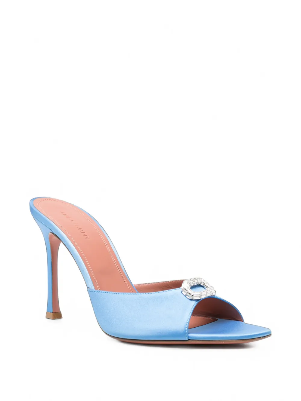 Amina Muaddi Mini Camelia crystal-embellished mules Blauw