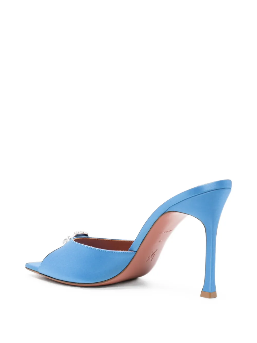 Amina Muaddi Mini Camelia crystal-embellished mules Blauw