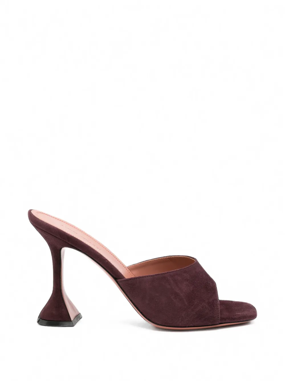 Amina Muaddi Lupita Suede Mules In Burgundy