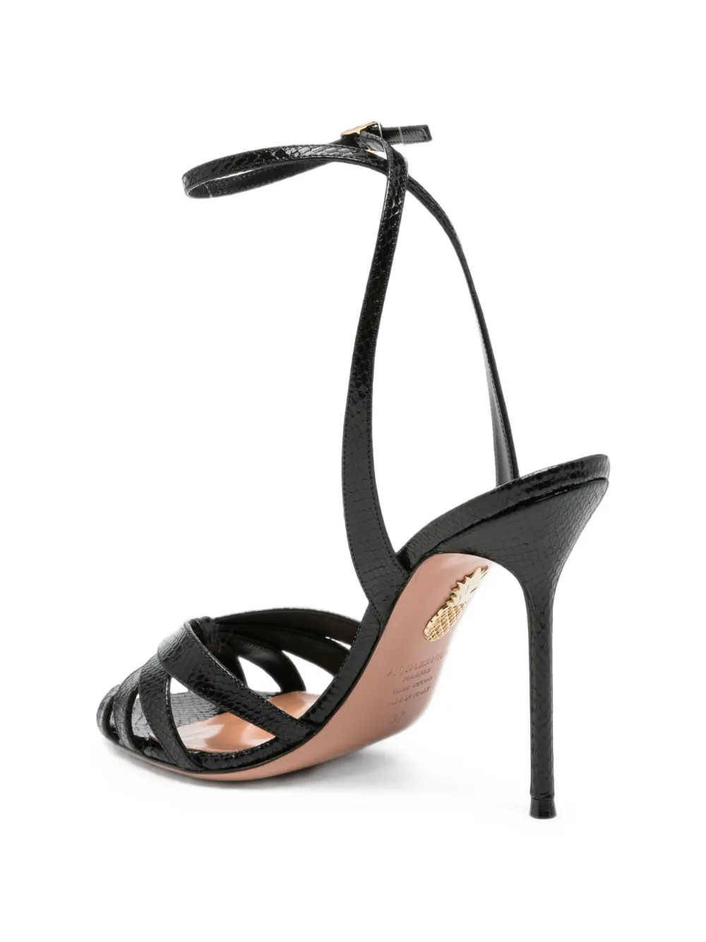 Aquazzura Soulmate snakeskin-effect sandals Zwart
