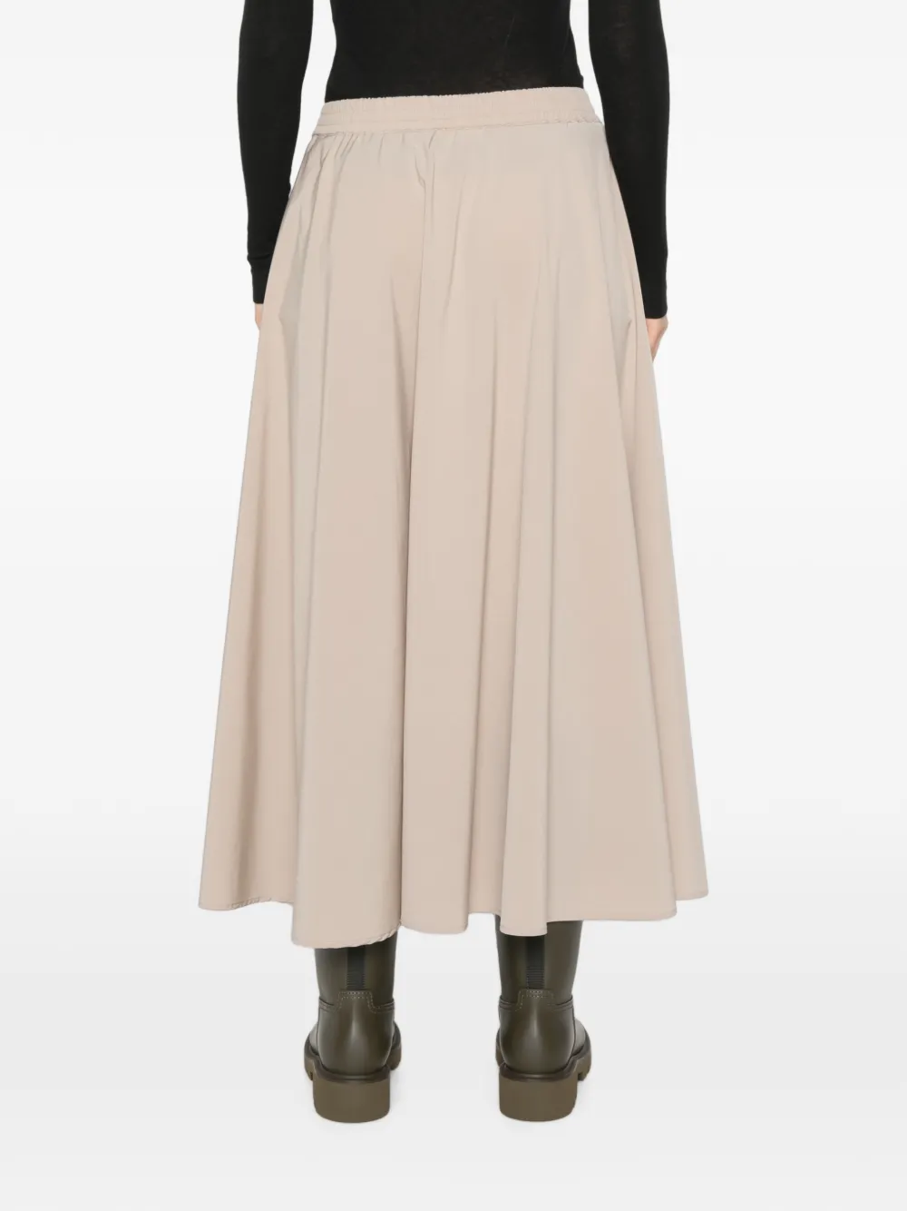 Herno Drawstring Flared Maxi Skirt in Neutrals, view 4