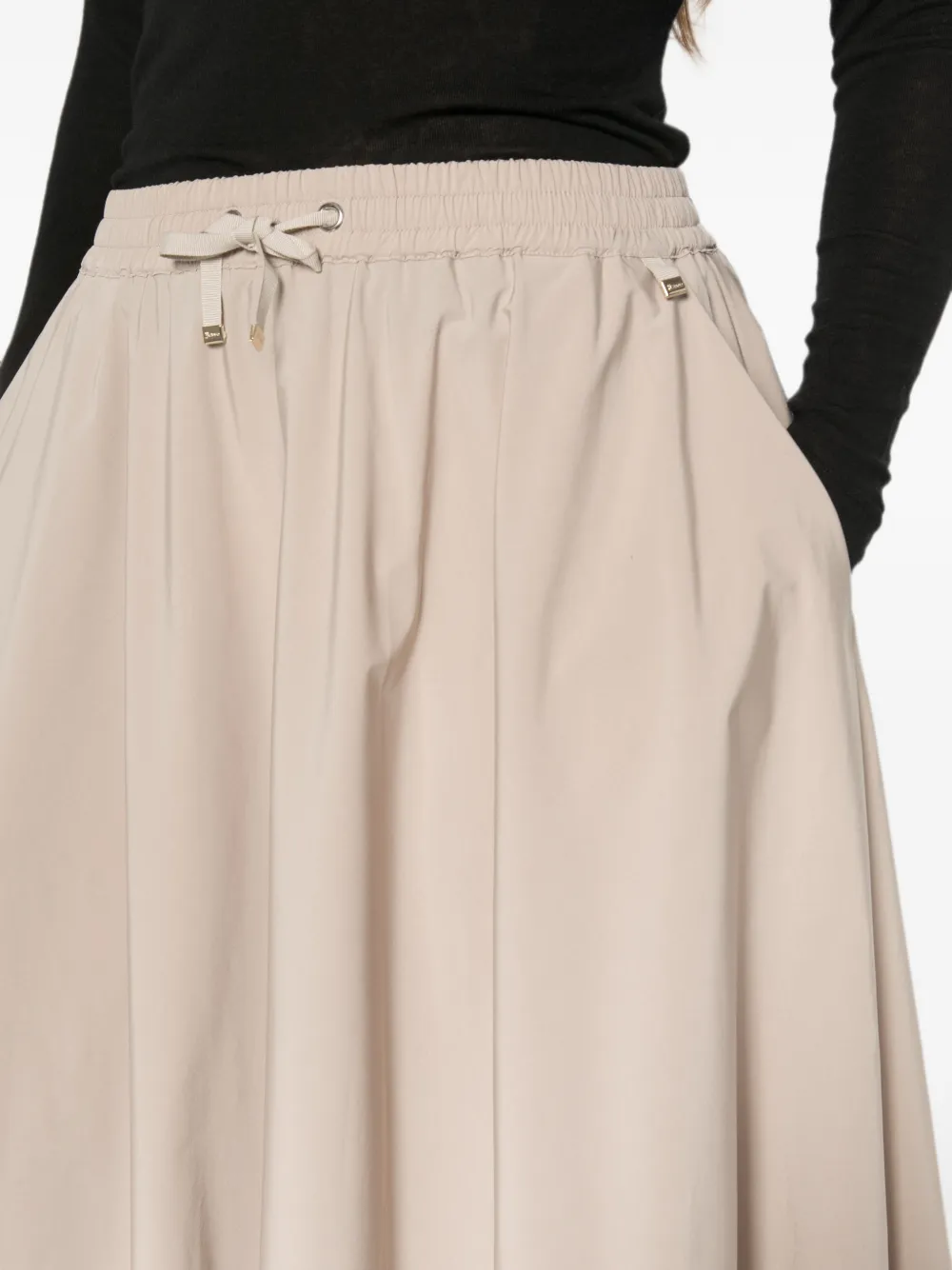 Herno Drawstring Flared Maxi Skirt in Neutrals, view 5