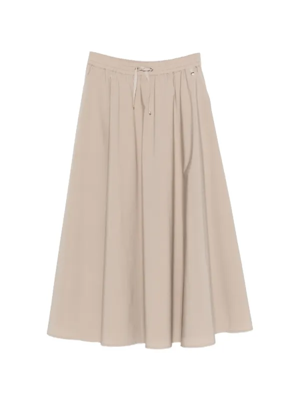 Herno Drawstring Flared Maxi Skirt in Neutrals