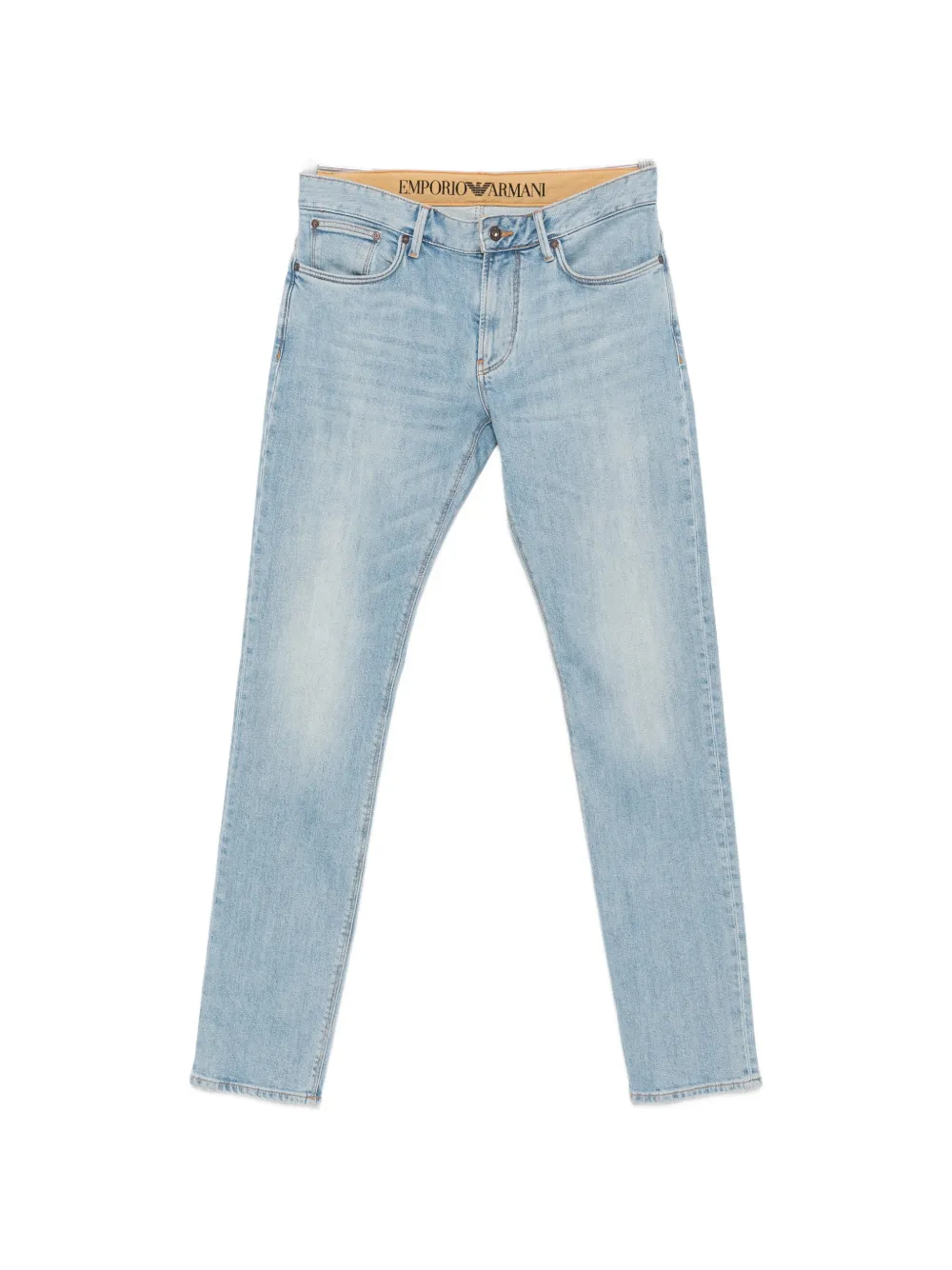 Emporio Armani logo-plaque slim-fit jeans - Blau