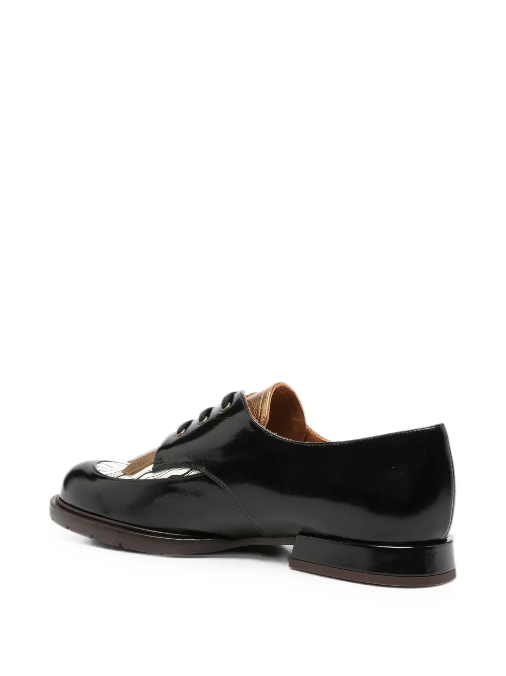 Chie Mihara Jeripa fringe-detail leather shoes Zwart
