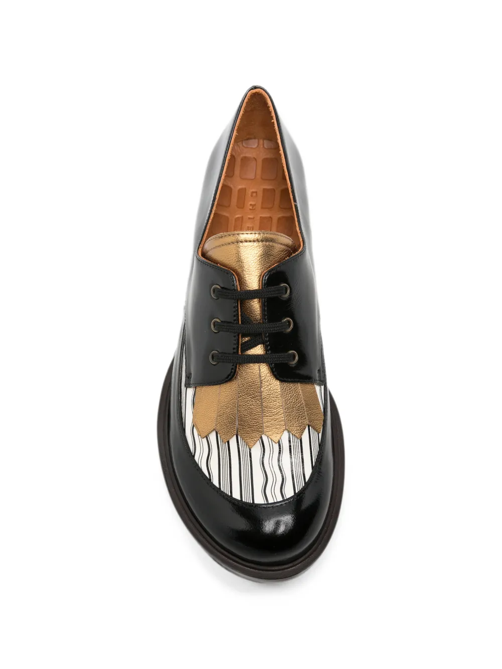 Chie Mihara Jeripa fringe-detail leather shoes Zwart