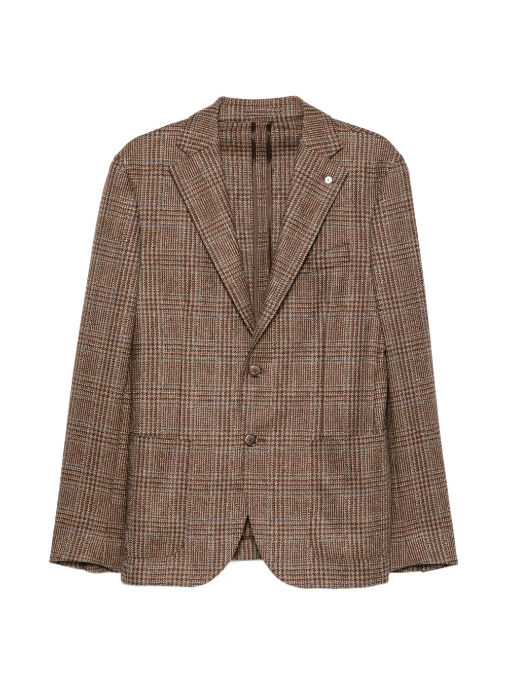 LUIGI BIANCHI MANTOVA Prince of Wales check blazer - Braun