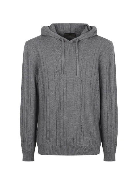 Brett Johnson ribbed-knit drawstring hoodie