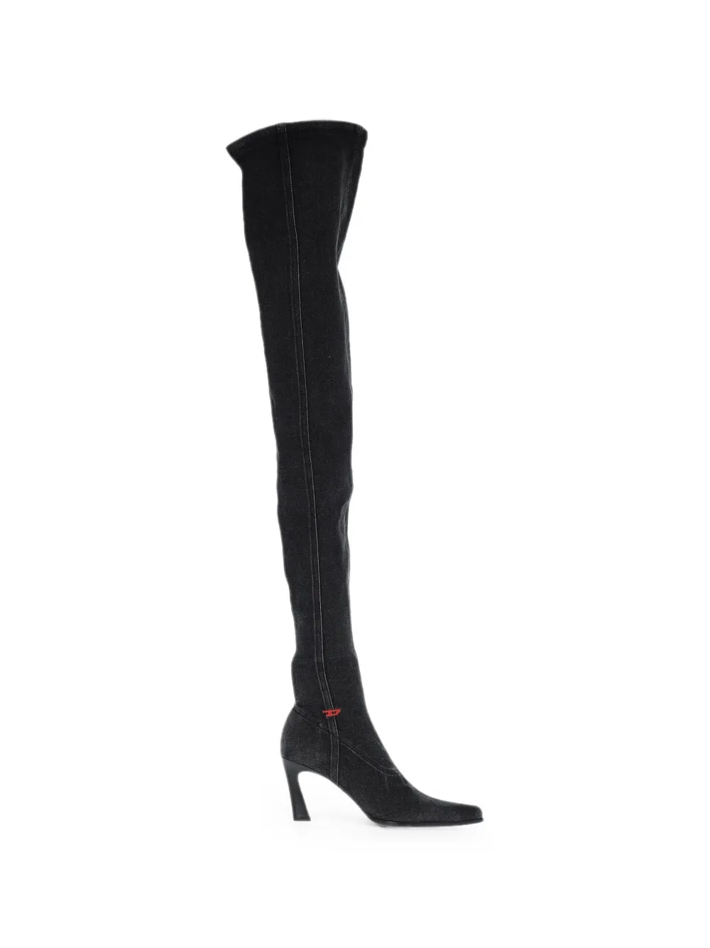 Diesel denim pointed-toe boots Zwart