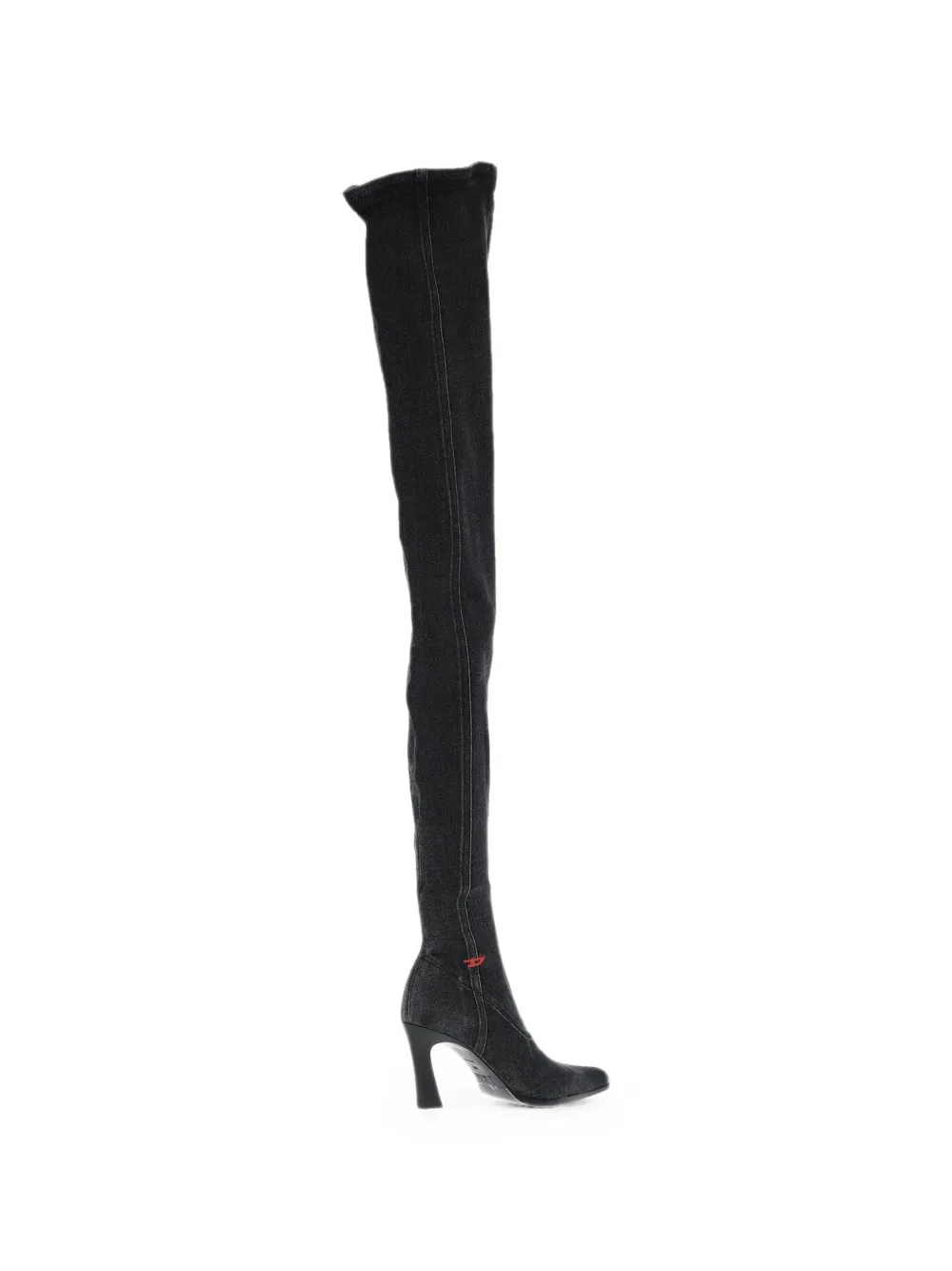 Diesel denim pointed-toe boots Zwart