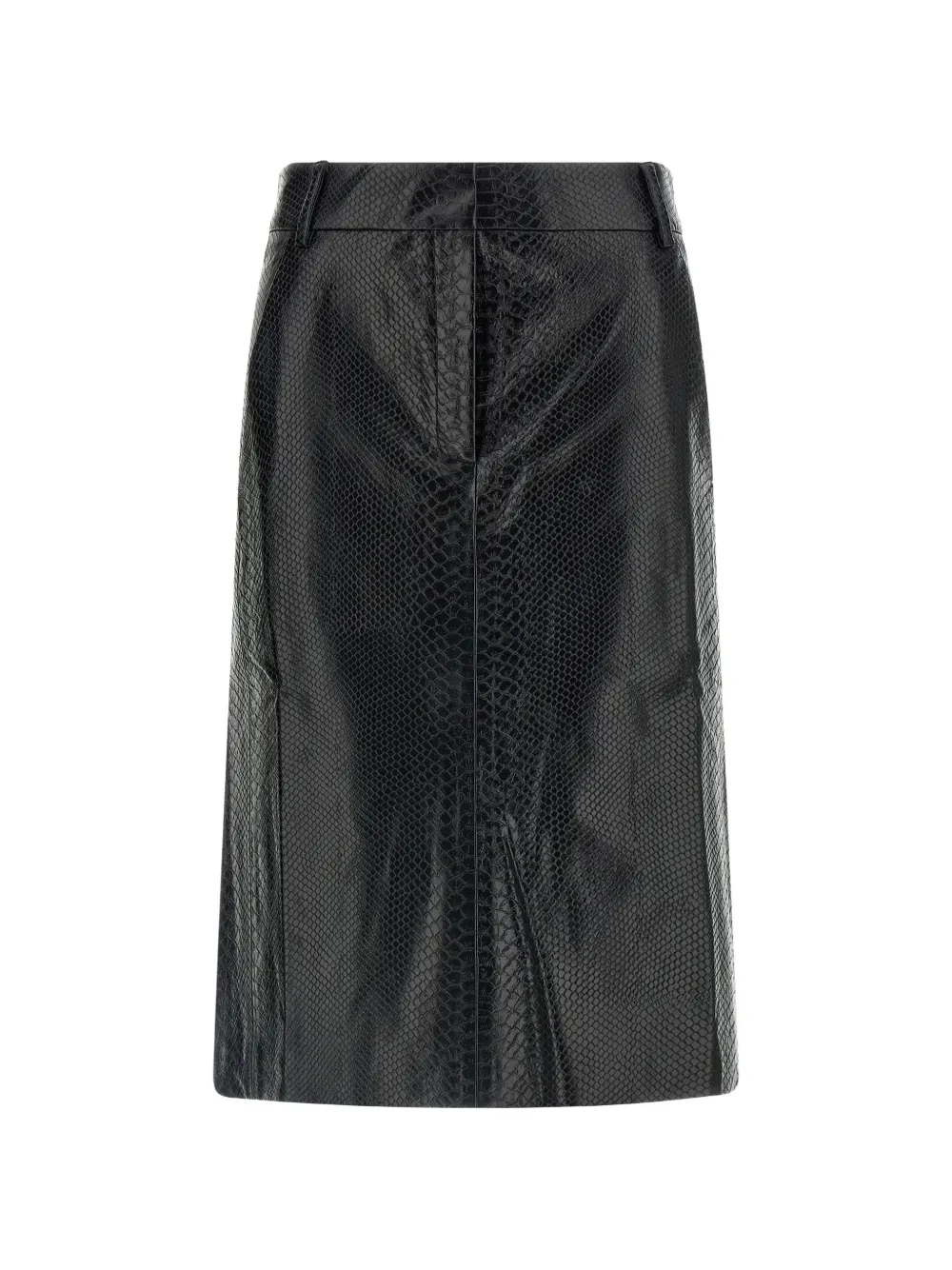 THE ANDAMANE New Xania snake-effect midi skirt - Nero