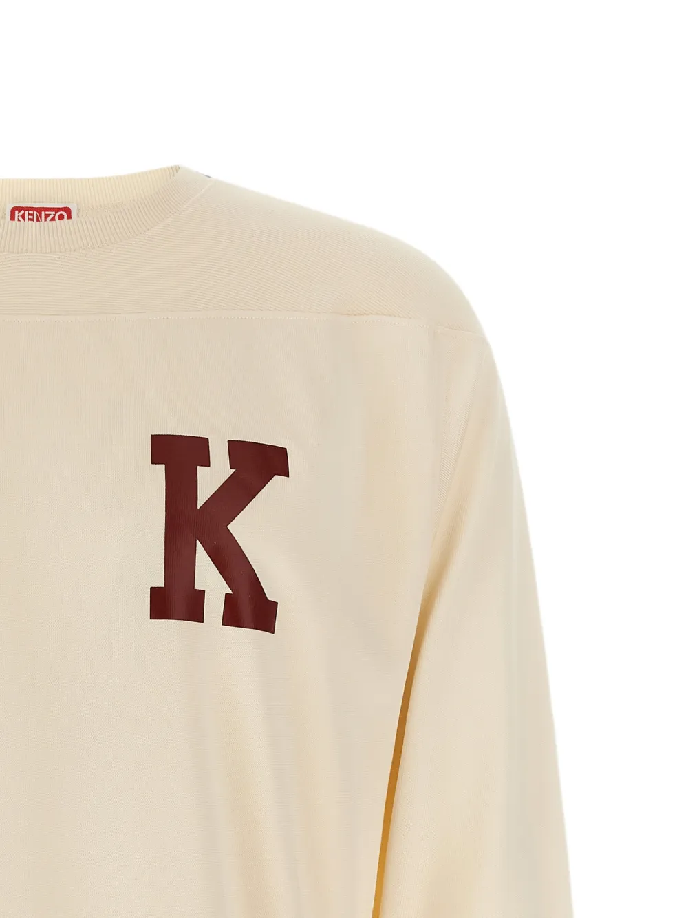 Kenzo T-shirt met Varsity-logo en lange mouwen Beige