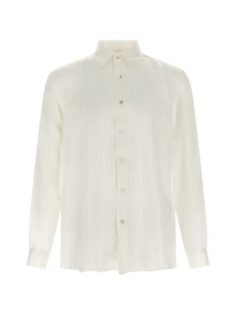 Riviera vertical-stripe silk shirt