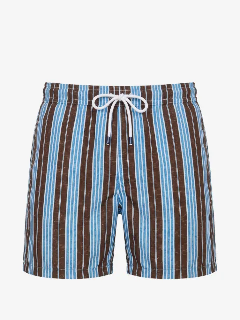 Fedeli vertical-stripe drawstring swim shorts