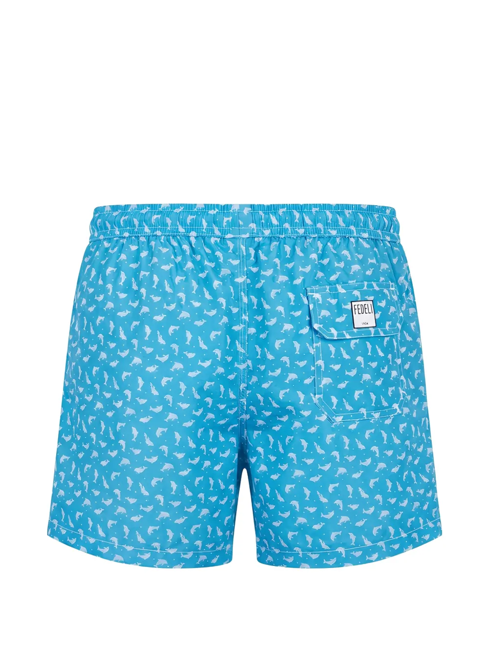 Fedeli Madeira dolphin-print swim shorts Blauw