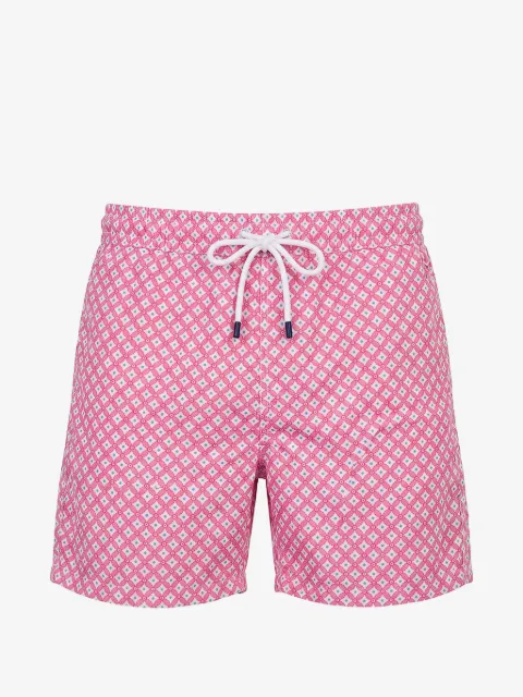 Fedeli geometric-print drawstring swim shorts