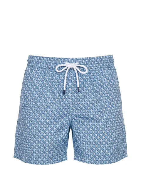 Fedeli geometric-print drawstring swim shorts