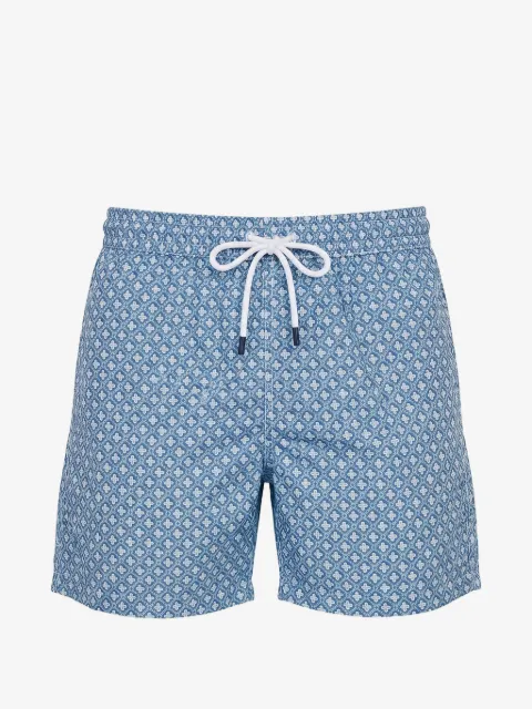 Fedeli geometric-print drawstring swim shorts