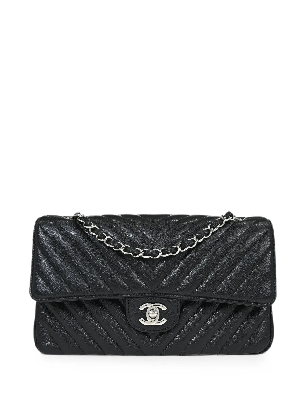 CHANEL Pre-Owned 2016 Chevron Classic double flap shoulder bag - Nero