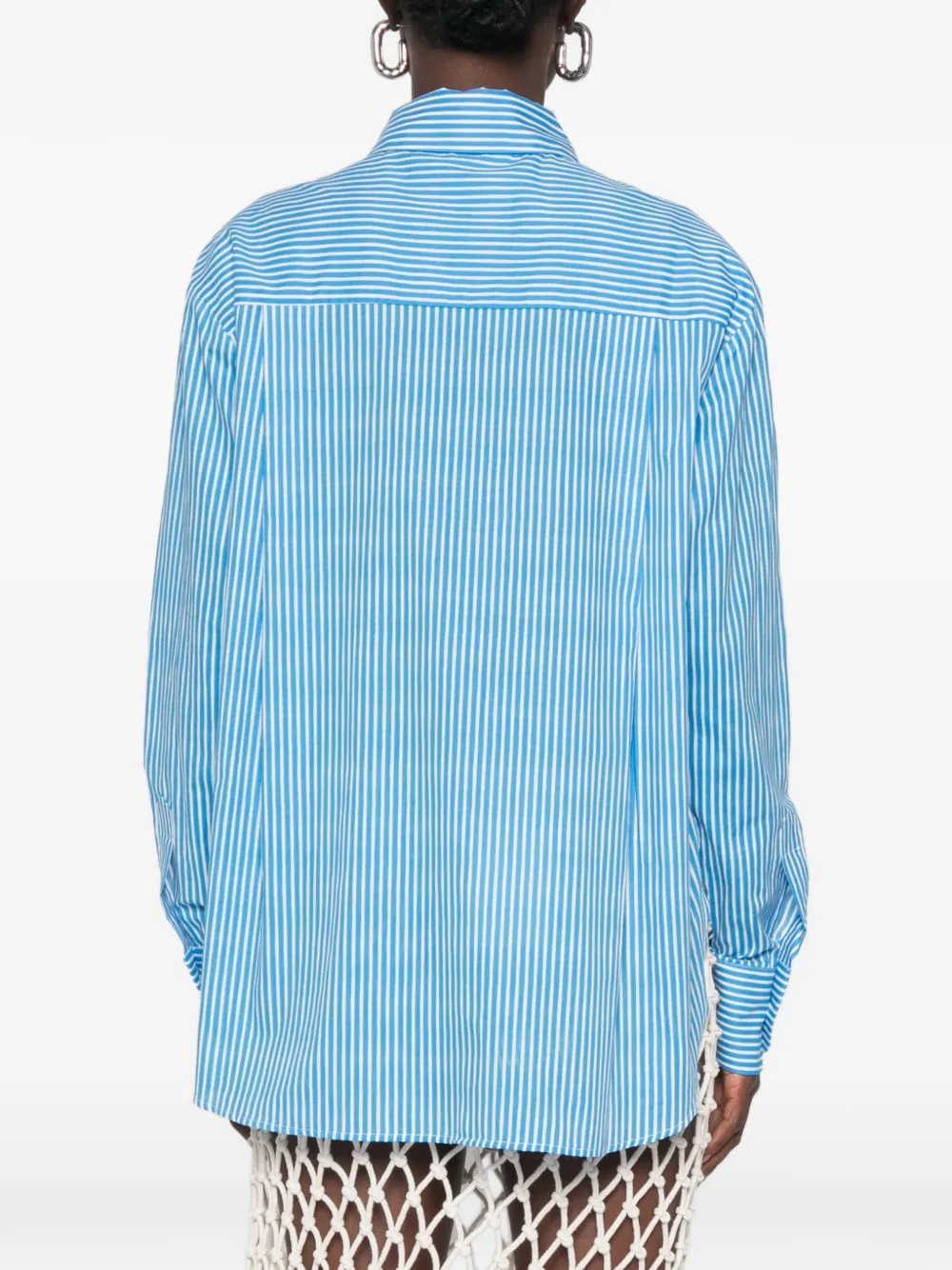 The Frankie Shop Peri gestreepte blouse met knopen Blauw