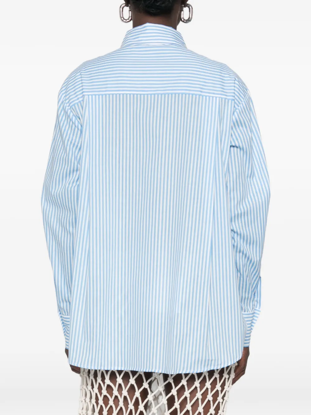 The Frankie Shop Peri overhemd met verticale streep Blauw