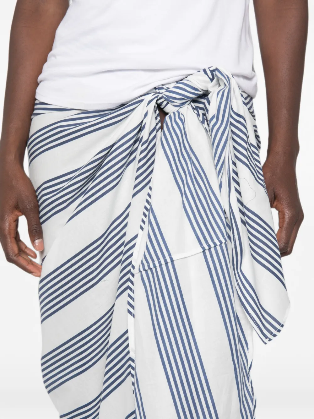 The Frankie Shop Thira gestreepte rok Wit