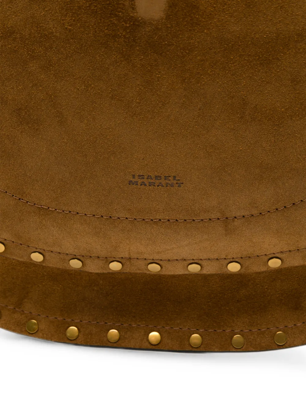ISABEL MARANT Suède schoudertas met studs Bruin