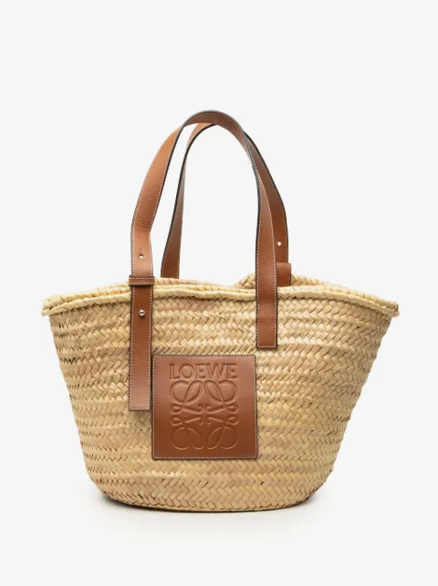 Loewe Pre-Owned bolso shopper Anagram Basket mediano de rafia 2018