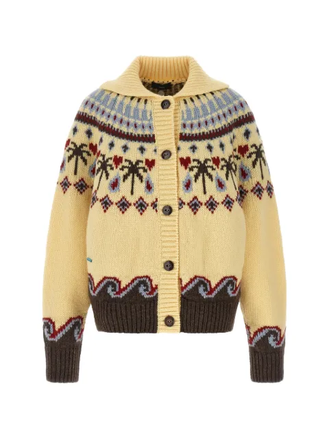 Alanui Sweet Winter jacquard-knit virgin wool cardigan