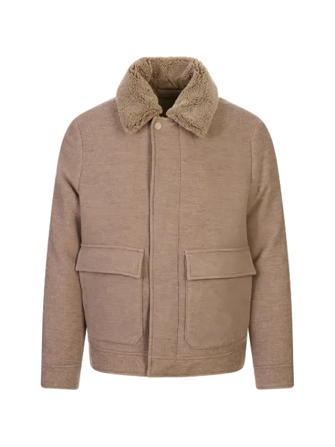 Canali shearling-collar jacket