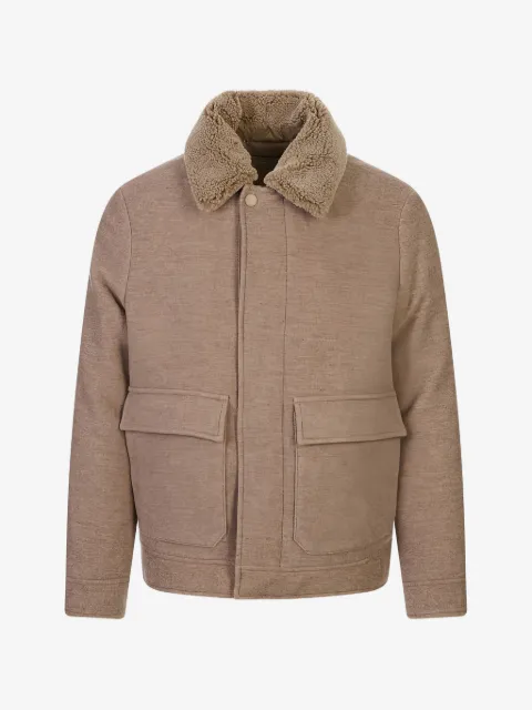Canali shearling-collar jacket