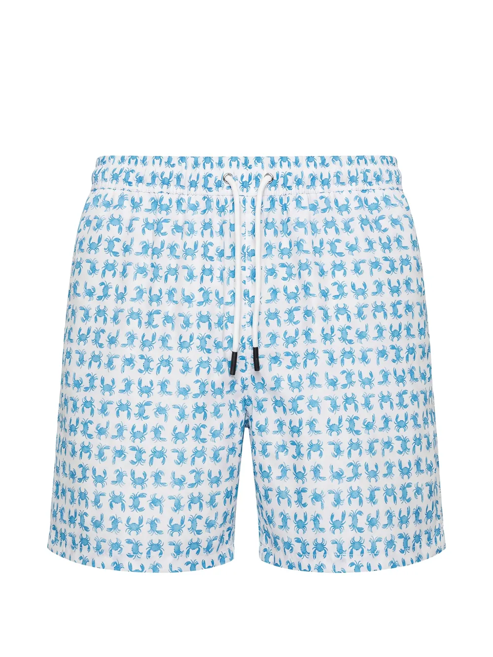 Fedeli Crab-print Swim Shorts In Blue