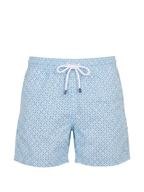 Fedeli geometric-print drawstring swim shorts