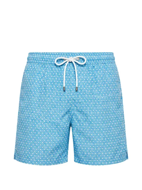 Fedeli geometric-print swim shorts