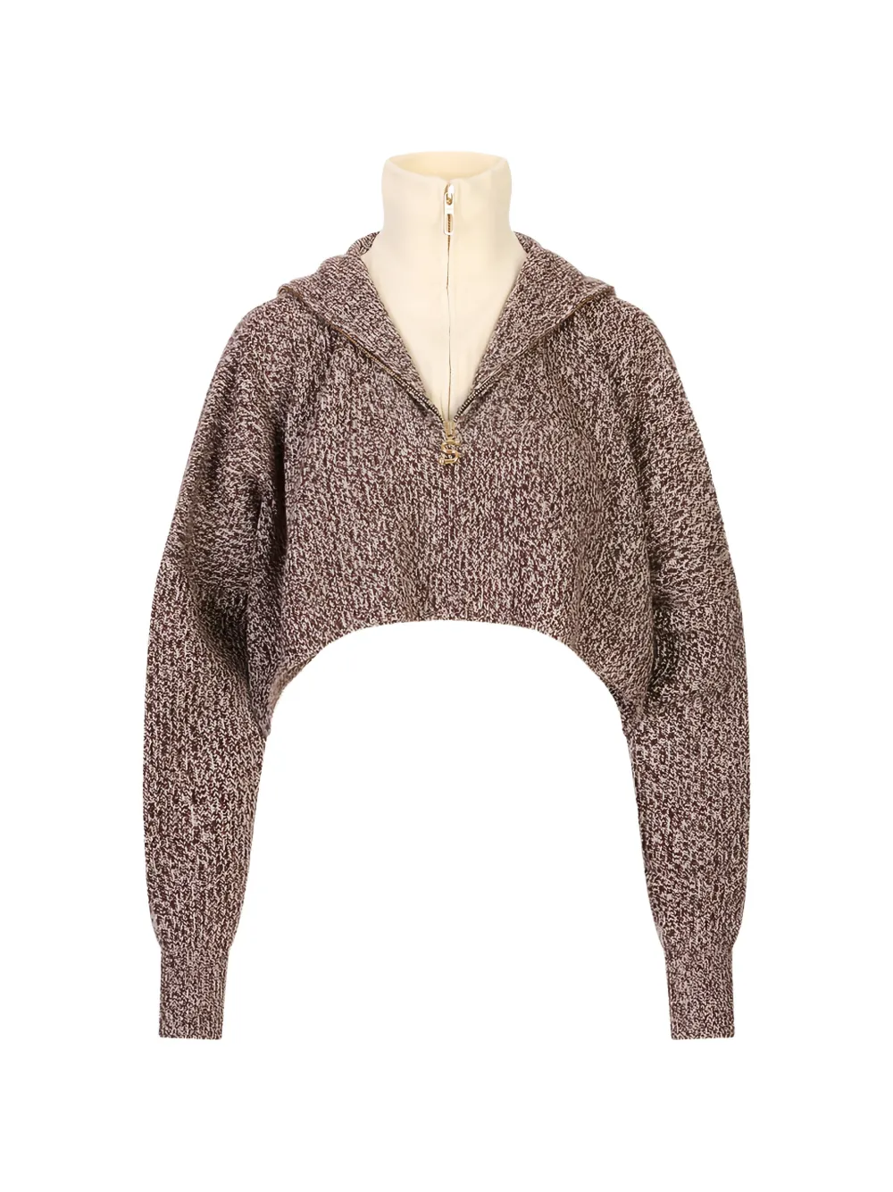 Sportmax layered-effect cropped sweater - Braun